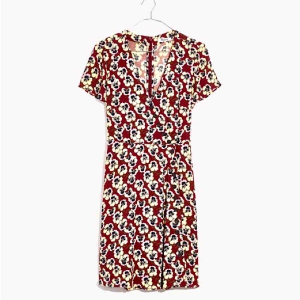 Madewell Button Wrap Dress in Viola Floral Womens Size 4